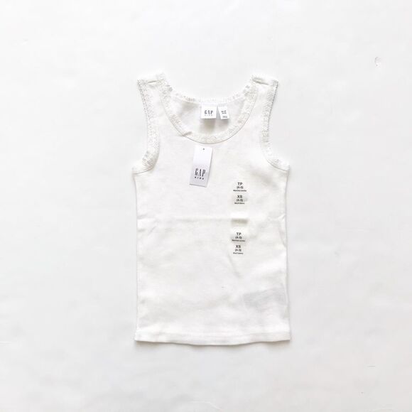 Gapkids NWT off white lace hem tank  XS(4-5T) - Picture 1 of 4